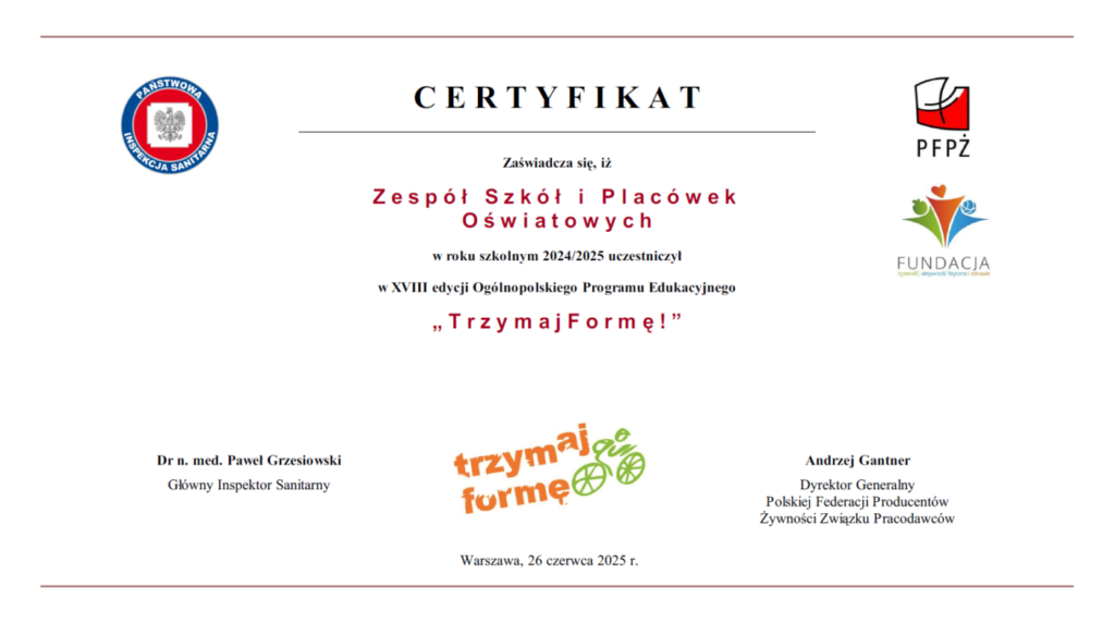 certyfikat trzmaj formę 2025
